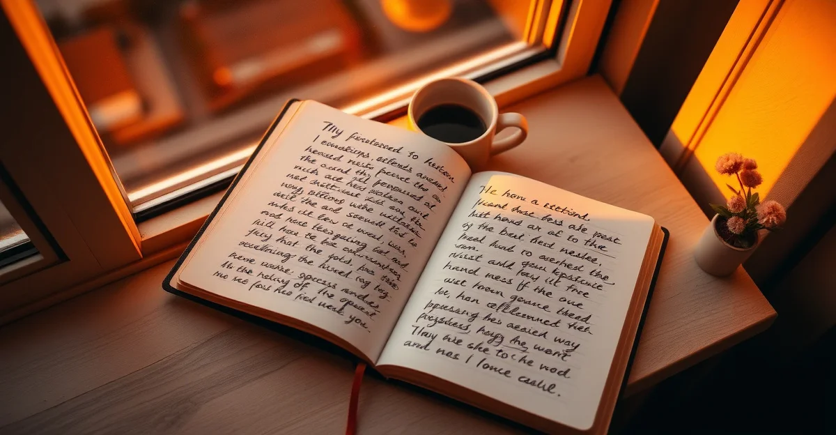 an open journal with a pen resting on its pages