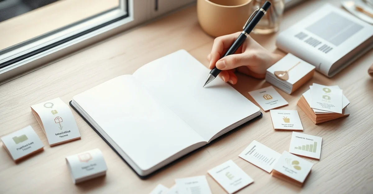 an open journal on a wooden desk with morning light