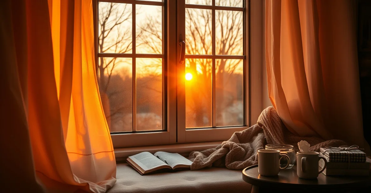a cozy reading corner with soft natural light