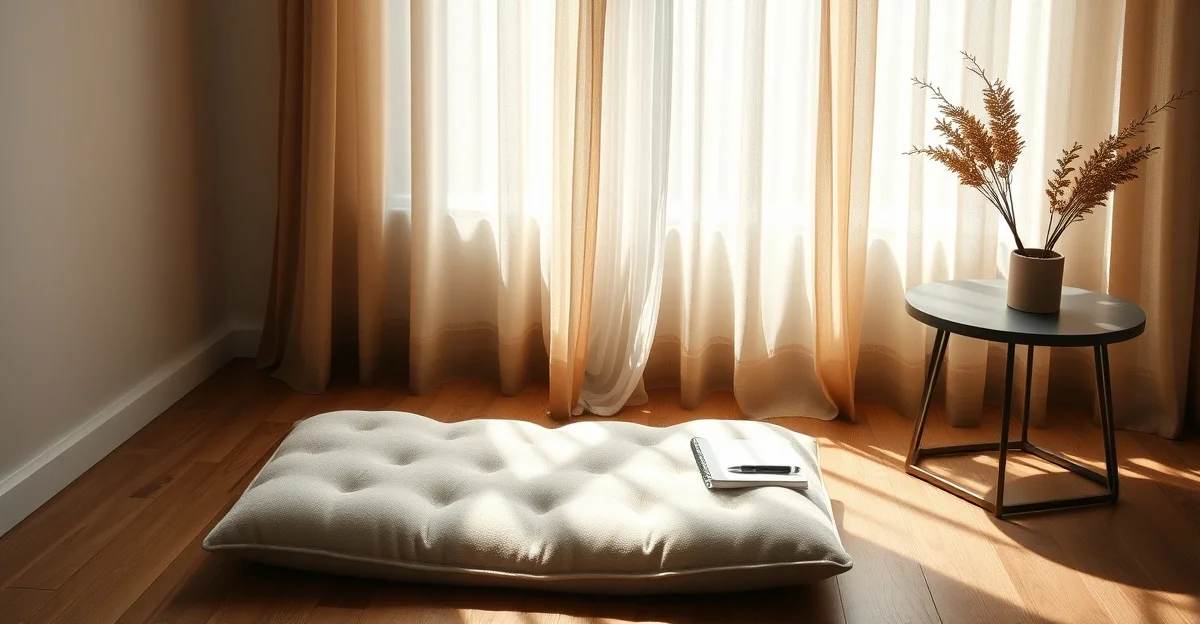 an open journal on a wooden desk with morning light