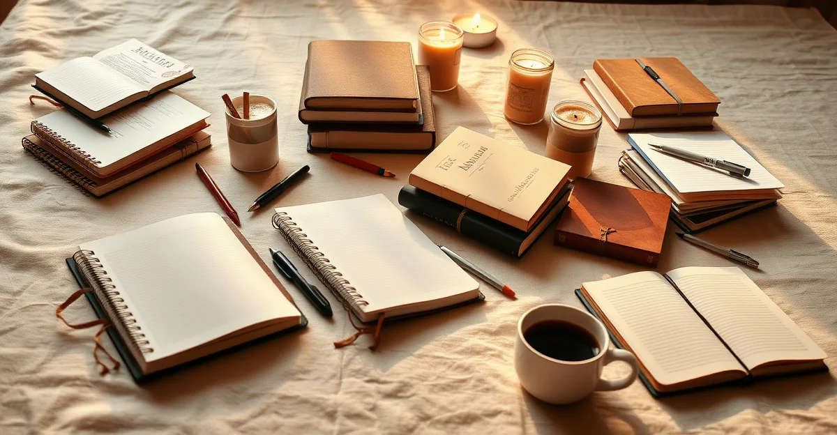 a notebook and pen on a cozy armchair by a window