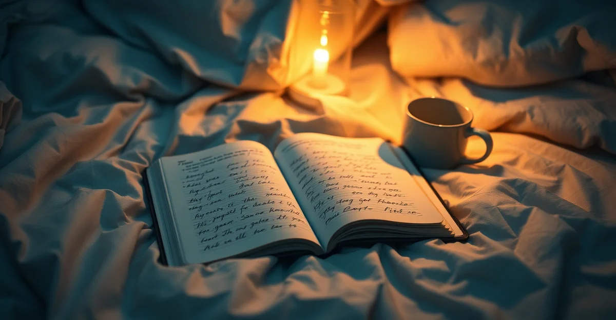 an open journal on a wooden desk with morning light
