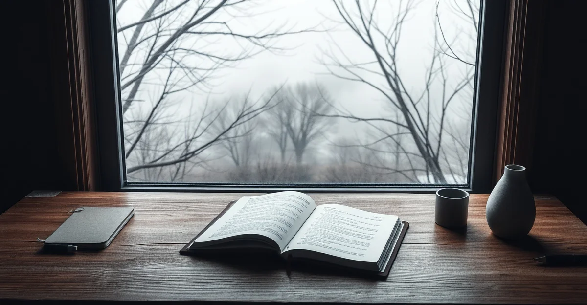 a cozy reading corner with warm blankets and a steaming mug of tea