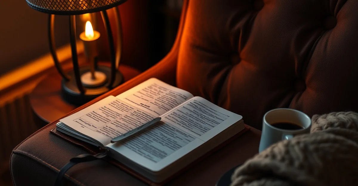 an open journal on a wooden desk with morning light