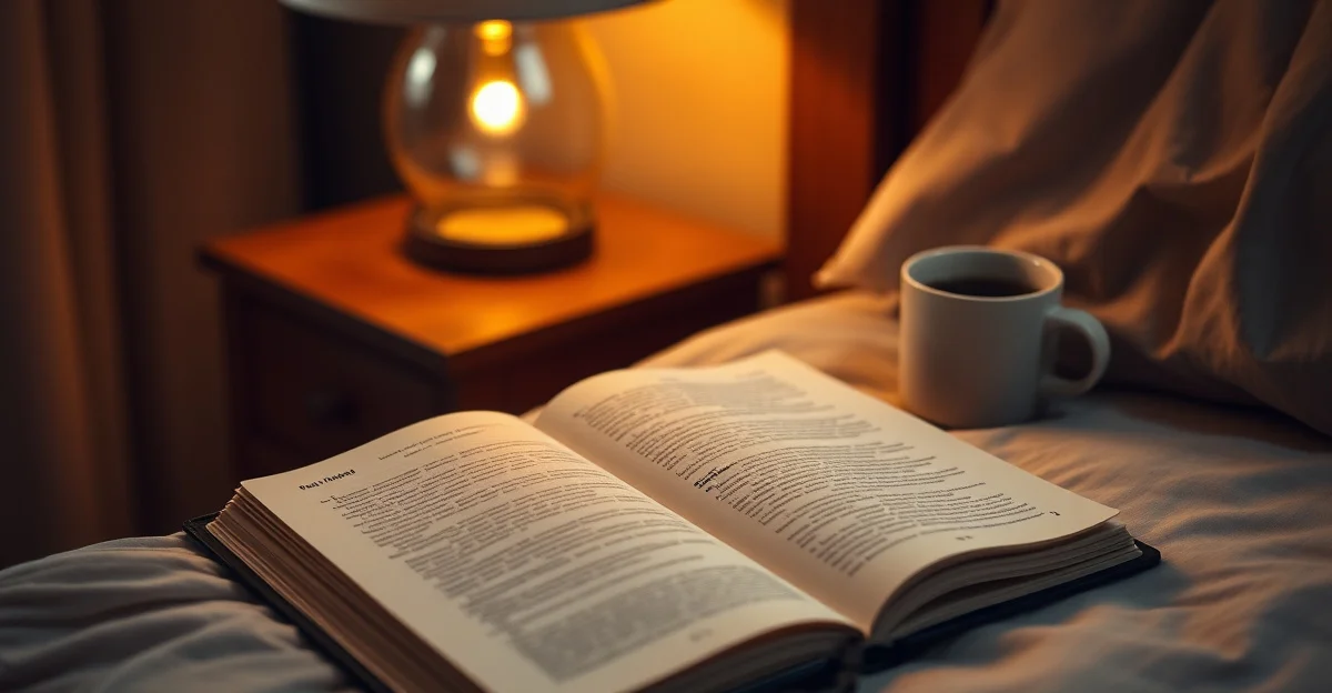 a cozy reading corner with warm blankets and tea