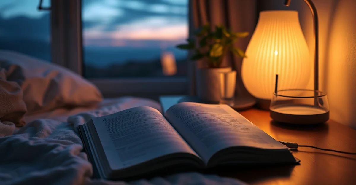 a cozy reading corner with warm blankets and tea