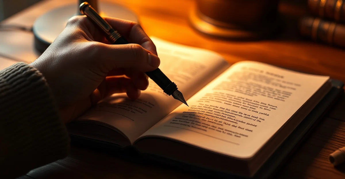 an open journal on a wooden desk with morning light