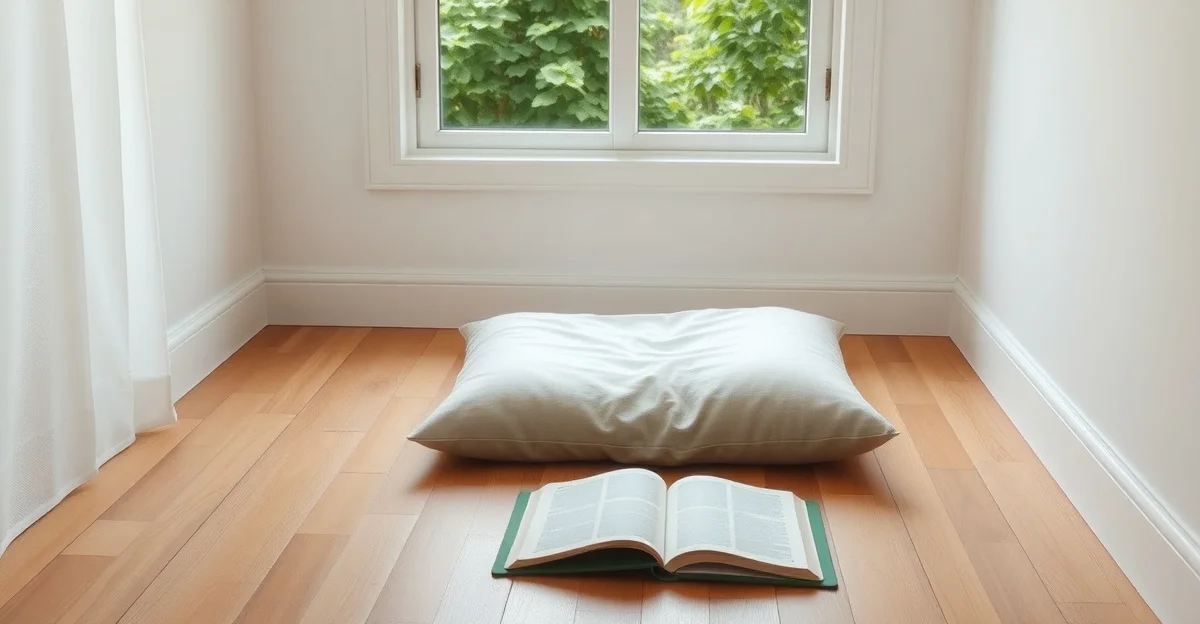 a cozy reading corner with warm blankets and tea