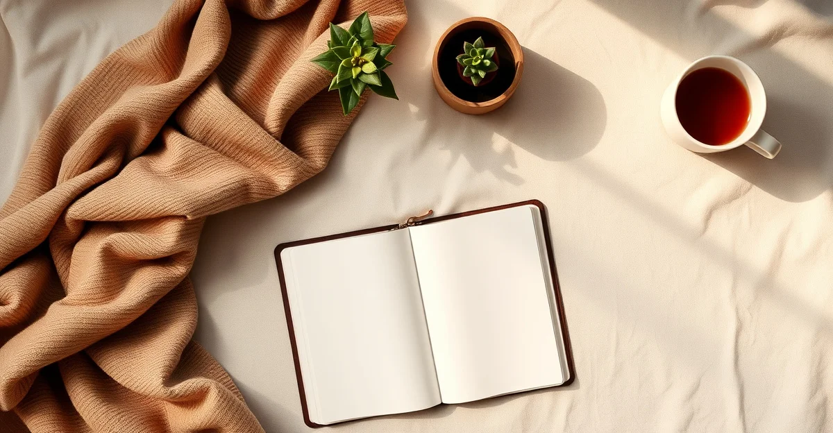 a cozy reading corner with warm blankets and tea