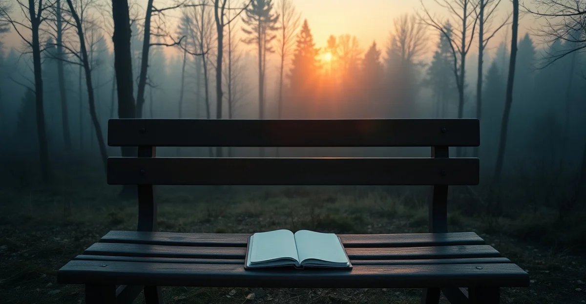 an open journal on a wooden desk with morning light