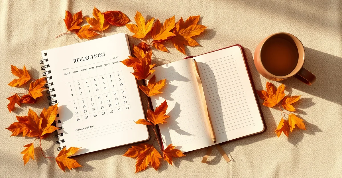 an open journal on a wooden desk with morning light