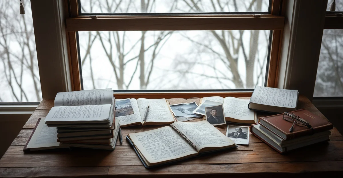 a quiet reading nook with soft afternoon light streaming through a window